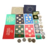 4 cased sets of commemorative coins, to include the Coinage of Great Britain Northern Ireland