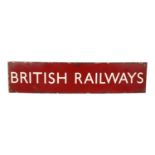 A Vintage red and white enamel sign "British Railways London Midland", L64cm