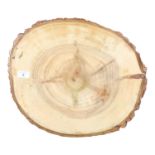 AB SOWE-KONST, SOVESTAD SWEDEN -a Poppel wood bread board, diameter 47cm