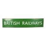 A Vintage green and white enamel sign "British Railways Southern Region", L68cm