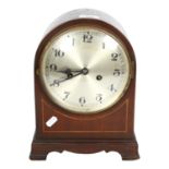 Antique mahogany-cased 2-train mantel clock, H30cm