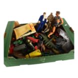 A quantity of Vintage toys, mostly diecast vehicles, including such makers as Dinky, Matchbox, Corgi