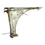 A pair of large brass Art Nouveau wall brackets, 76 x 50cm