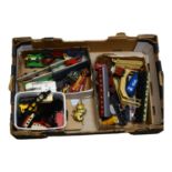 A quantity of Vintage toys and accessories, including various train related toys, including such