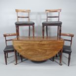 A Georgian mahogany drop-leaf dining table, on tapered legs with spade feet, 133x72x55cm (