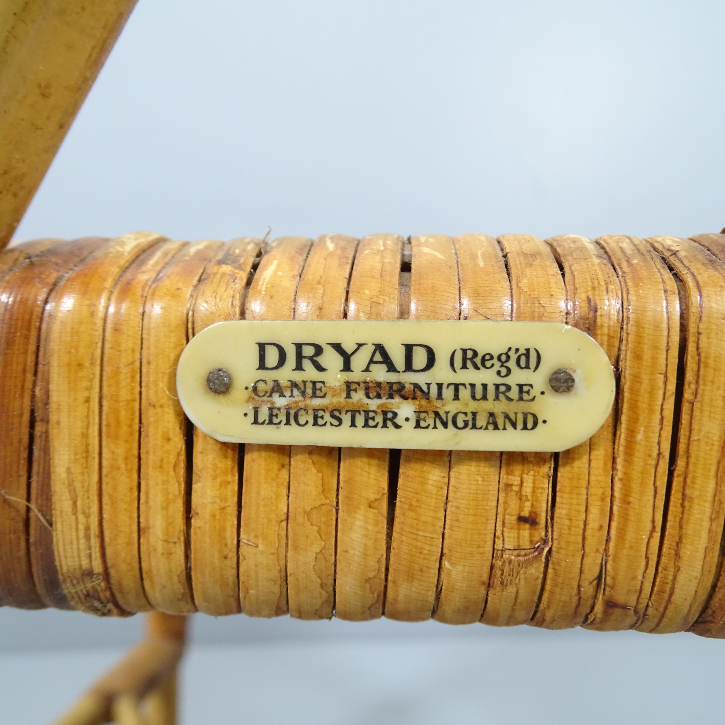 A Chippendale style bamboo and rattan side chair by Dryad of Leicester, with maker's label. - Image 3 of 3