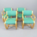 A set of four Danish bent ply chairs by Rud Thygesen and Johnny Sorensen for Magnus Olesen, designed