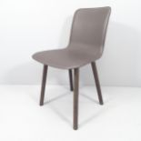 Jasper Morrison for Vitra, a premium edition Hal Leather Wood chair with impressed maker's marks.