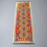 A Chobi Kilim runner. 197x67cm Good condition.