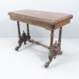 A 19th century mahogany fold-over card table. 94x71x45cm This may originally have been a breakfast