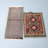 A Maimana Kilim mat, 72x56cm, and a Mori Jaldar, 101x41cm (2)