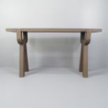 Christian Liagre (1943-2020), a rare Belier console table in brushed oak, France circa 2010, with