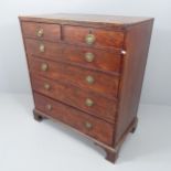 An Irish George III mahogany chest of two short and four long drawers, with label for Millar and
