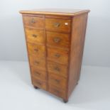 A mahogany side-by-side chest of twelve drawers. 69x124x55cm.