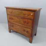 A Georgian mahogany chest of three long drawers. 93x89x45cm
