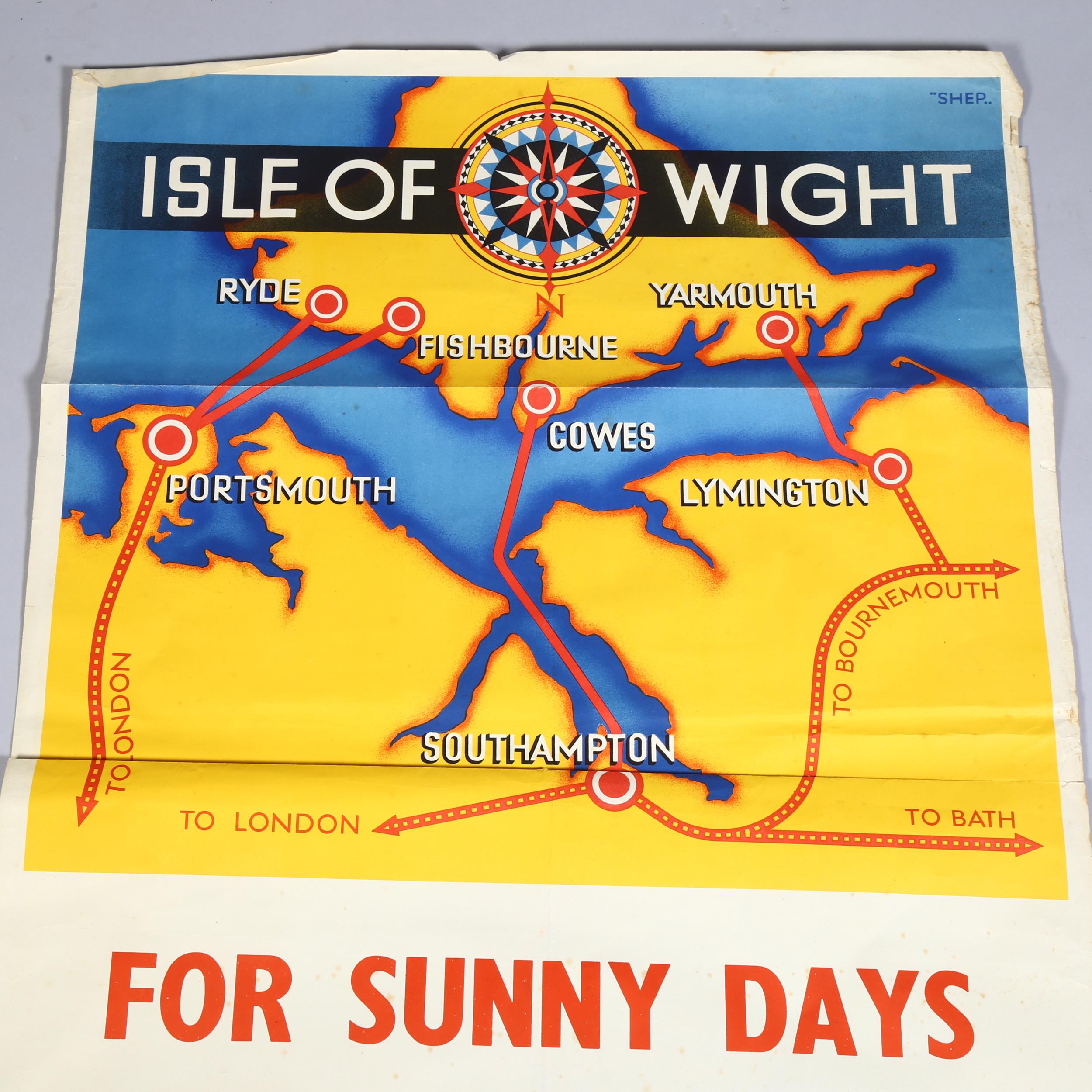 RAILWAY INTEREST - a British Railways advertising poster, circa 1950s, for Isle of Wight, printed at - Image 2 of 3