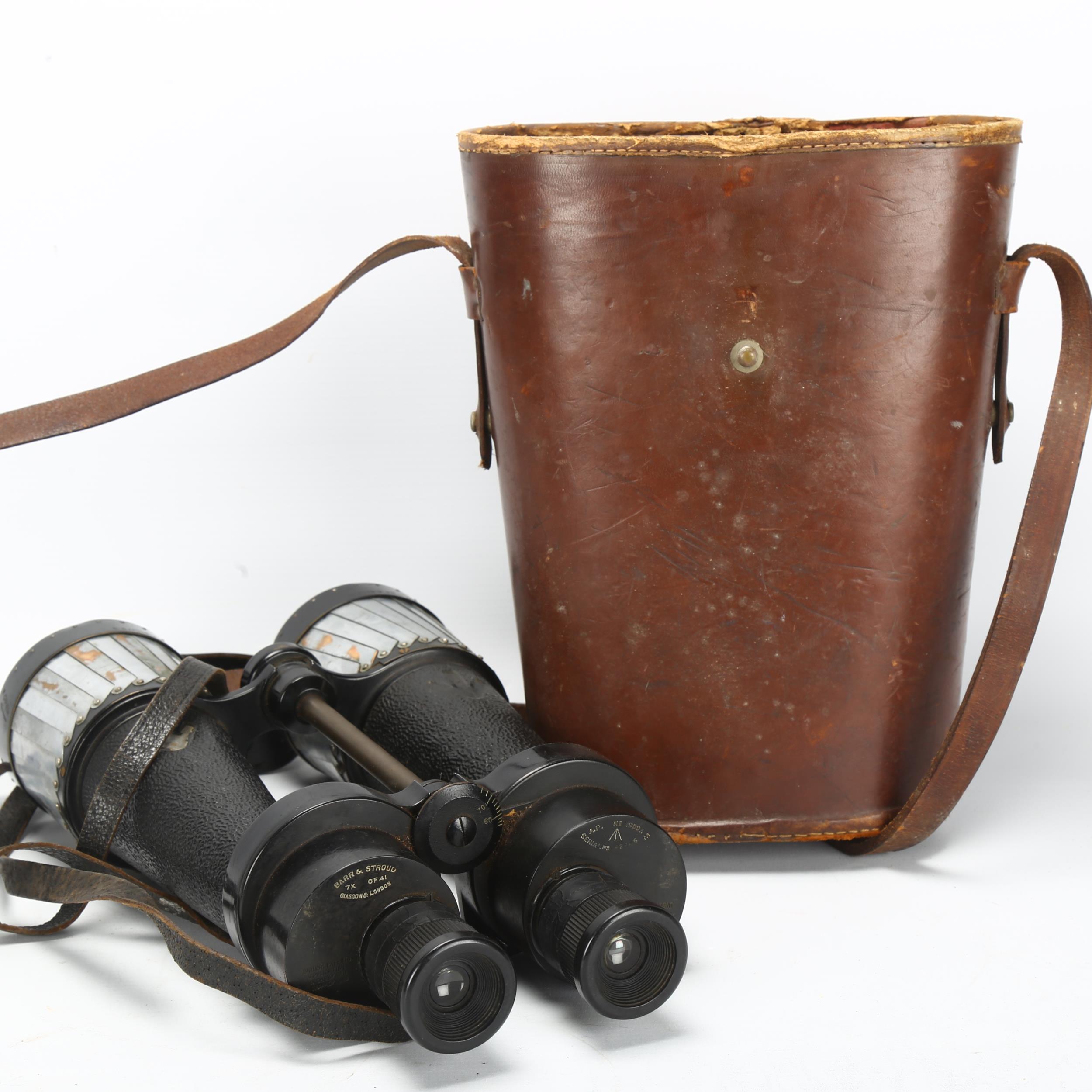 A pair of Second World War Period Barr & Stroud military issue CF41 7x naval binoculars, marked AP - Image 3 of 3