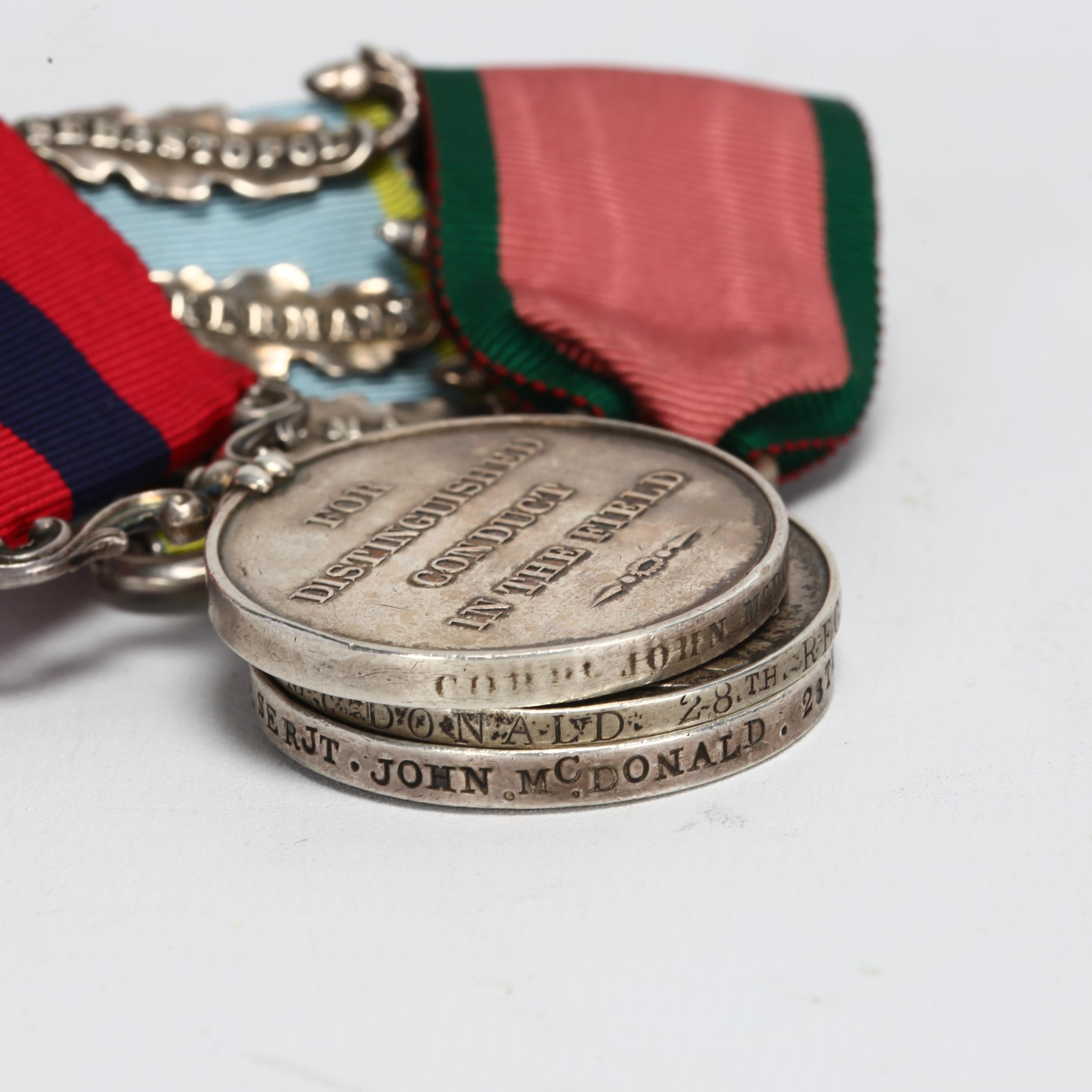 A Distinguished Conduct Medal group awarded to 3033 Col.R Sergt J McDonald 28th Regiment, - Image 3 of 3