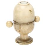 A 19th century alabaster peep egg diorama viewer, Haddon Hall / Chatsworth House and rock