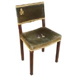 A King George VI limed oak Coronation chair, by W Hands & Sons Ltd, dated 1937, green velour
