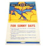RAILWAY INTEREST - a British Railways advertising poster, circa 1950s, for Isle of Wight, printed at