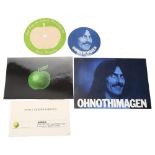 Beatles Interest - a collection of 1970s' Apple memorabilia, including postcard, turntable centre,