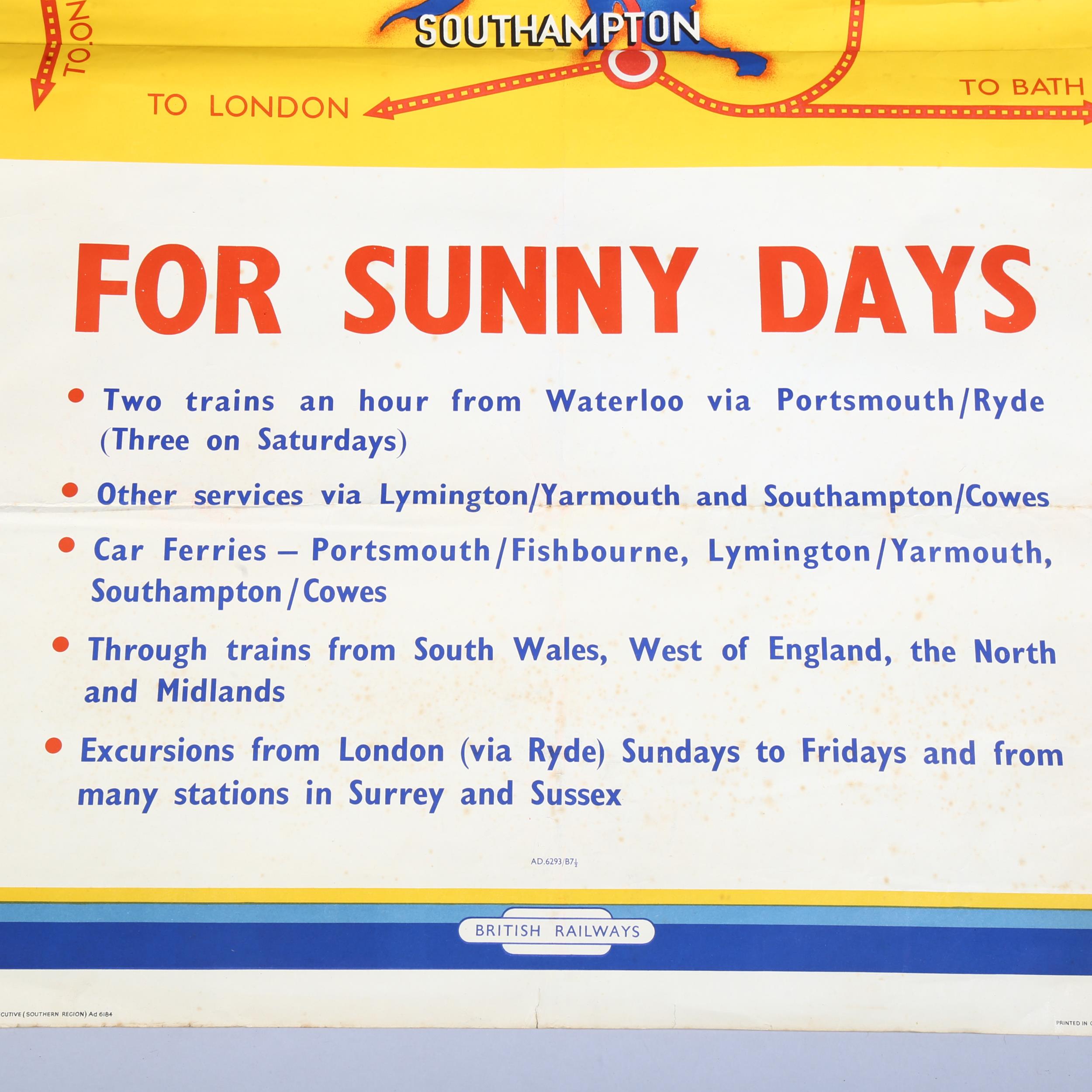 RAILWAY INTEREST - a British Railways advertising poster, circa 1950s, for Isle of Wight, printed at - Image 3 of 3