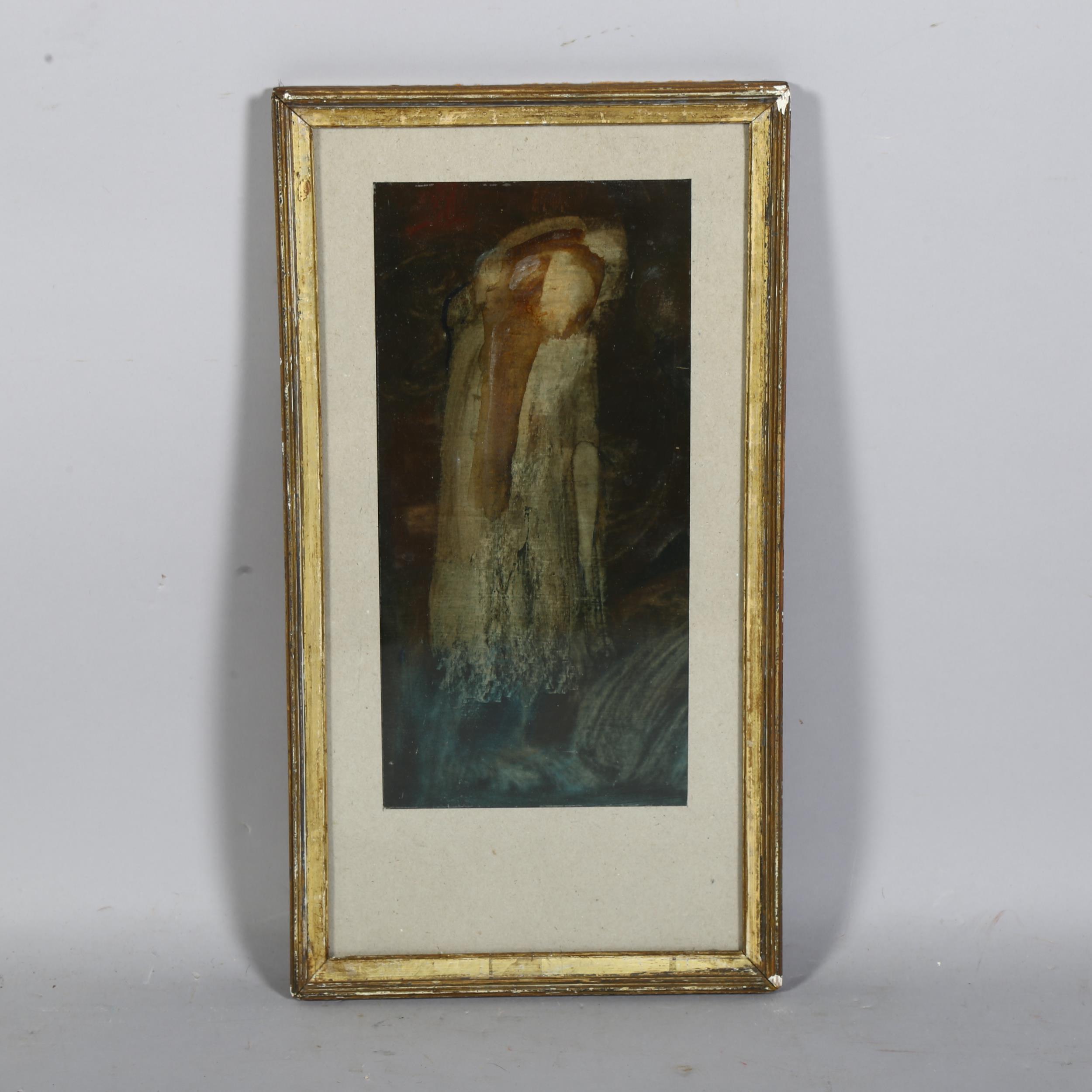 Attributed to Charles S Higgins (1893-1980 Symbolist School, oil on paper with figural elements,