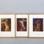 Frank Haseler, 3 lithograph prints of nudes, with artist's blind stamp, 22.5cm x 30cm, framed Very