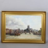 Arthur Gordon (circa 1883-1944), Worcester Cathedral from the river, watercolour, signed and dated