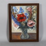 Still life flowers in a vase, watercolour, signed W Gaunt and dated 1946, 37cm x 27cm, framed and