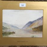 After Birket Foster, wood colour of Highland loch scene, 24.5cm x 17cm, framed A few small