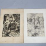 Thomas Bolton Gilchrist Septimus Dalziel (1823-1906), two charcoal studies on paper,