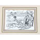 An Edward Burra lithograph, dated 1948, surrealist, 11cm x 8cm, unframed