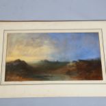 Edward Robert Smythe, pastel of sunset in Suffolk, signed and dated 1892, 49cm x 27cm, unframed Good