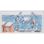 Edward Bawden (1903-1984), lithograph print, Signature 3 Curwen Press 1936, 14cm x 7cm, framed