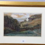 Leopold Rivers, watercolour of Ecclesbourne Glen, Hastings, dated 1870, signed, 35cm x 22cm,