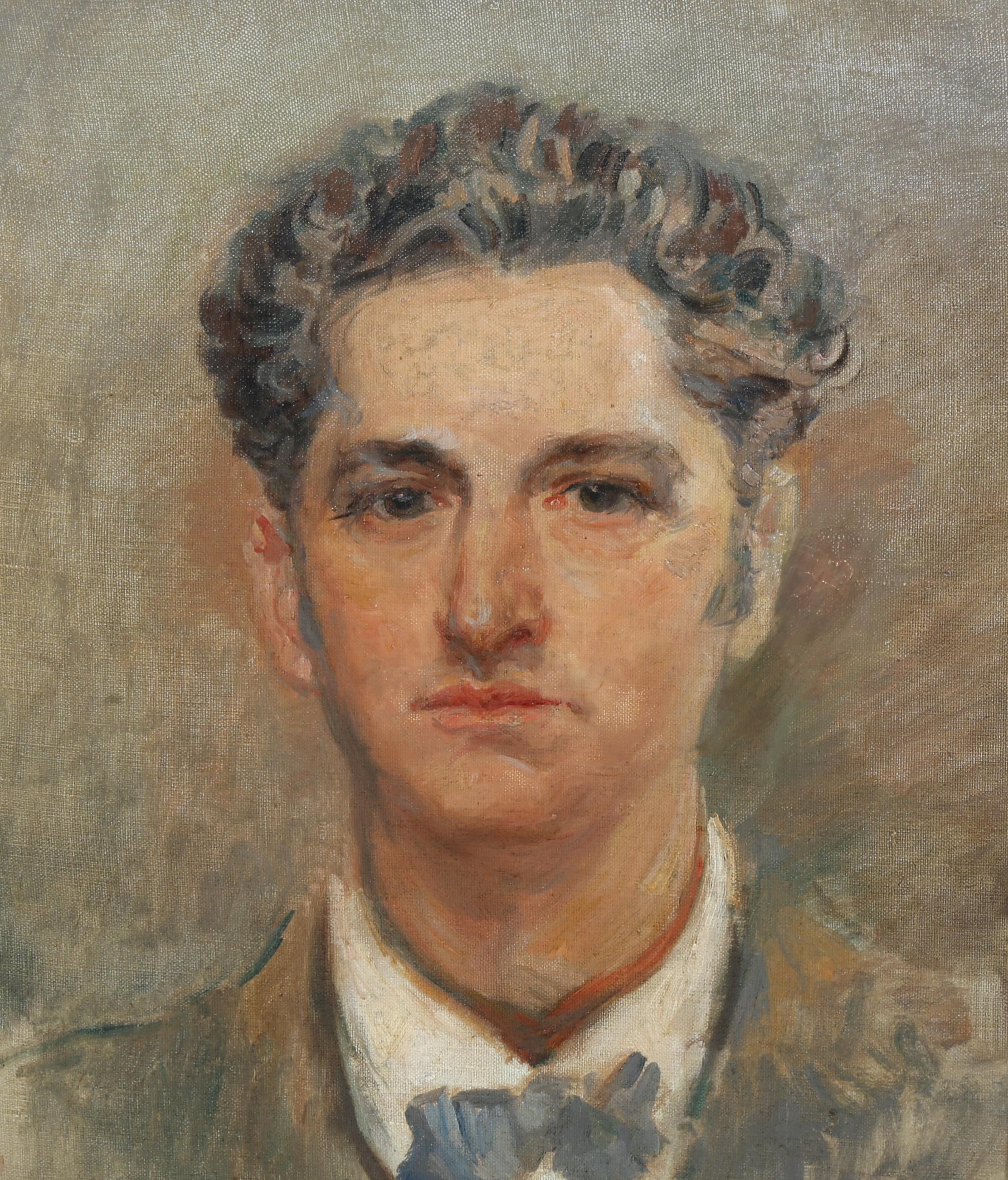 20th Century French School, oil on canvas , 'Portrait of a Man', unsigned, 44cm x 37cm, framed ( - Image 2 of 4