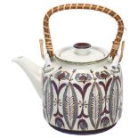 Royal Copenhagen, Aluminia, a mid-century Danish faience teapot by Berte Jessen, with maker’s marks,