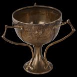 An Arts and Crafts George V silver pedestal trophy cup, by Richard Richardson, hallmarks Sheffield