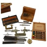 Various Antique watchmaker's tools, including cased lathe Lot sold as seen unless specific item(s)