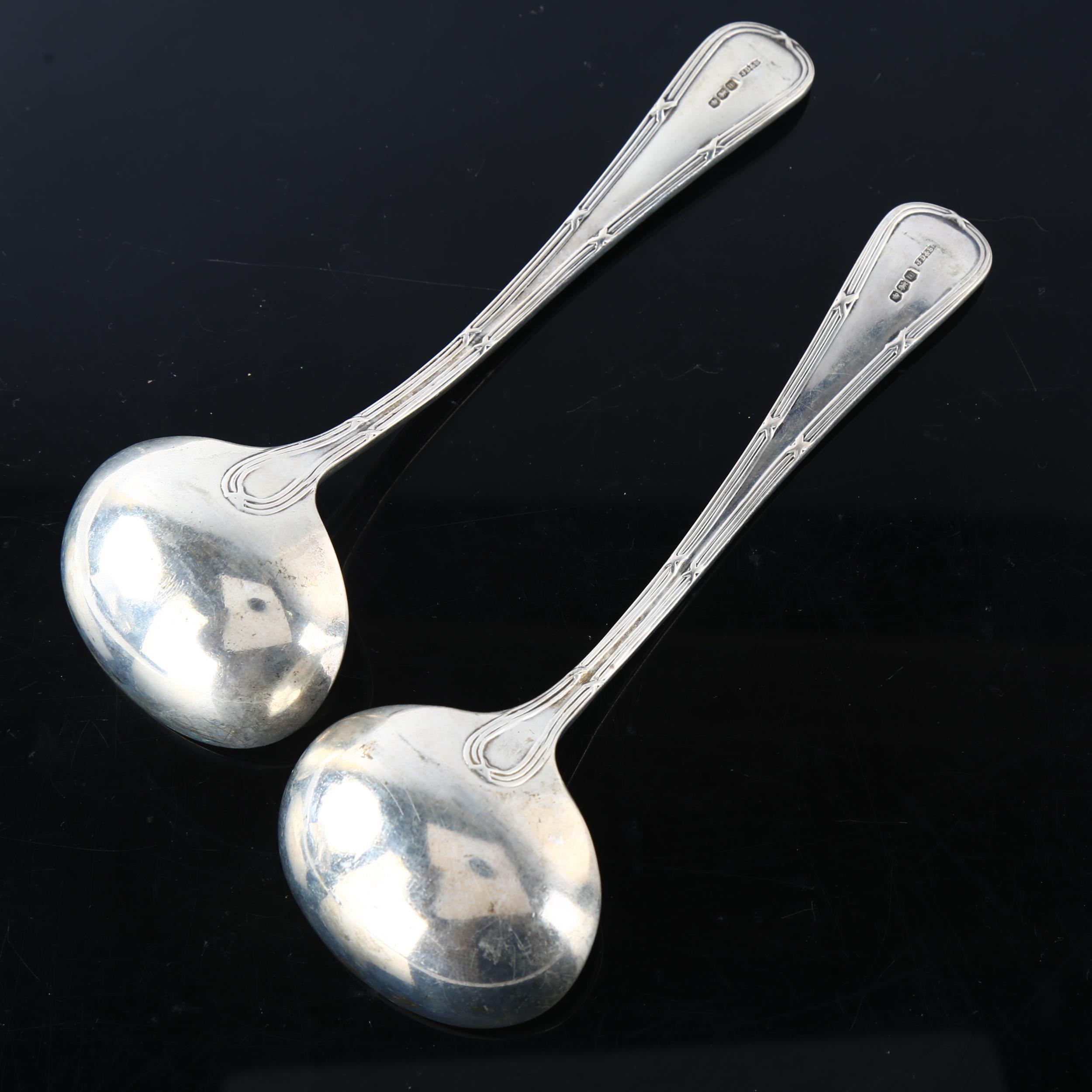 A pair of George V silver sauce ladles, by James Dixon & Sons Ltd, hallmarks Sheffield 1929, - Image 2 of 3