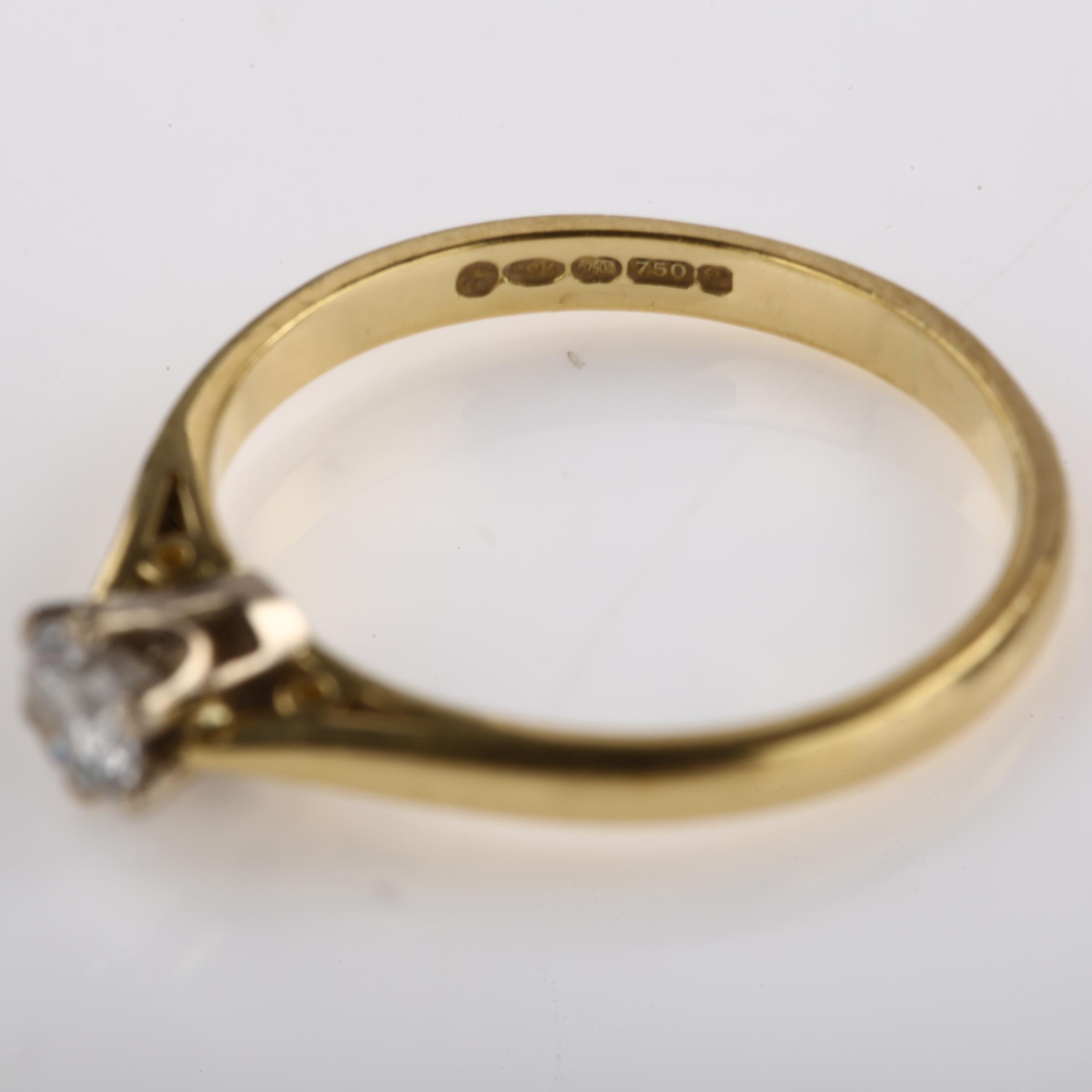 An 18ct gold 0.25ct solitaire diamond ring, prong set with modern round brilliant-cut diamond, - Image 3 of 4