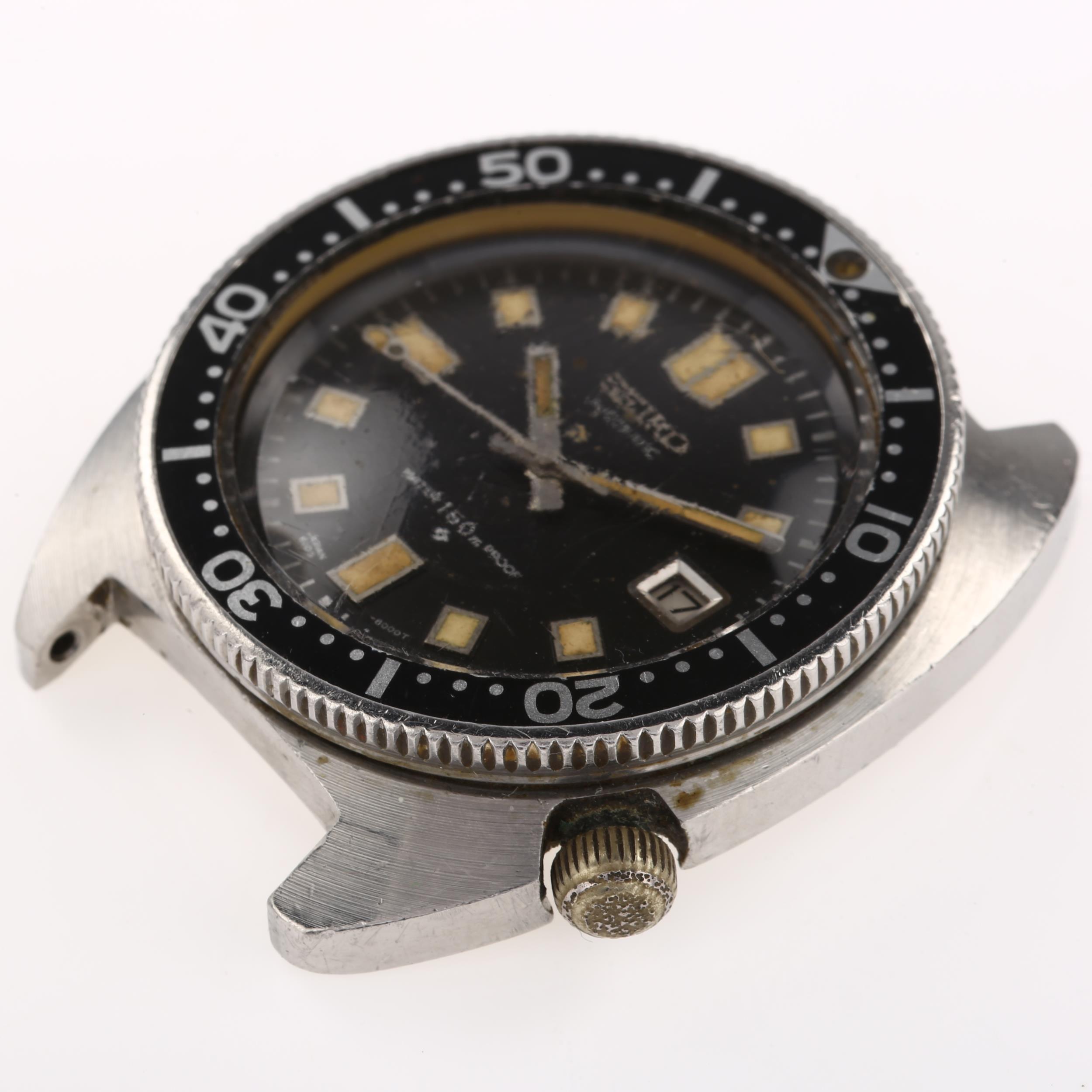 **DESCRIPTION CHANGE** SEIKO - a stainless steel automatic calendar wristwatch head, ref. 6105-8000 - Image 2 of 5