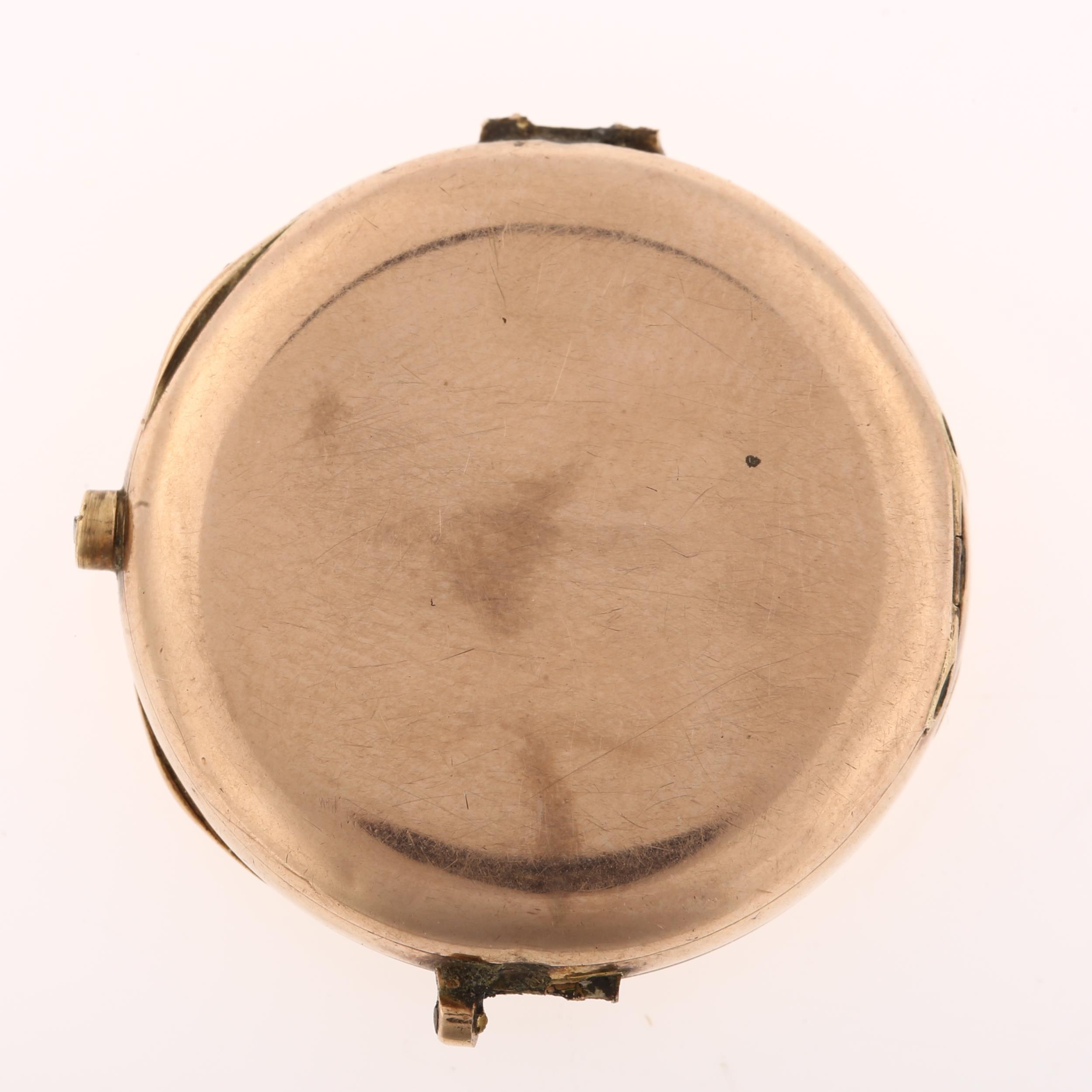 ROLEX - a First World War Period 9ct rose gold mechanical wristwatch head, white enamel dial with - Image 3 of 5