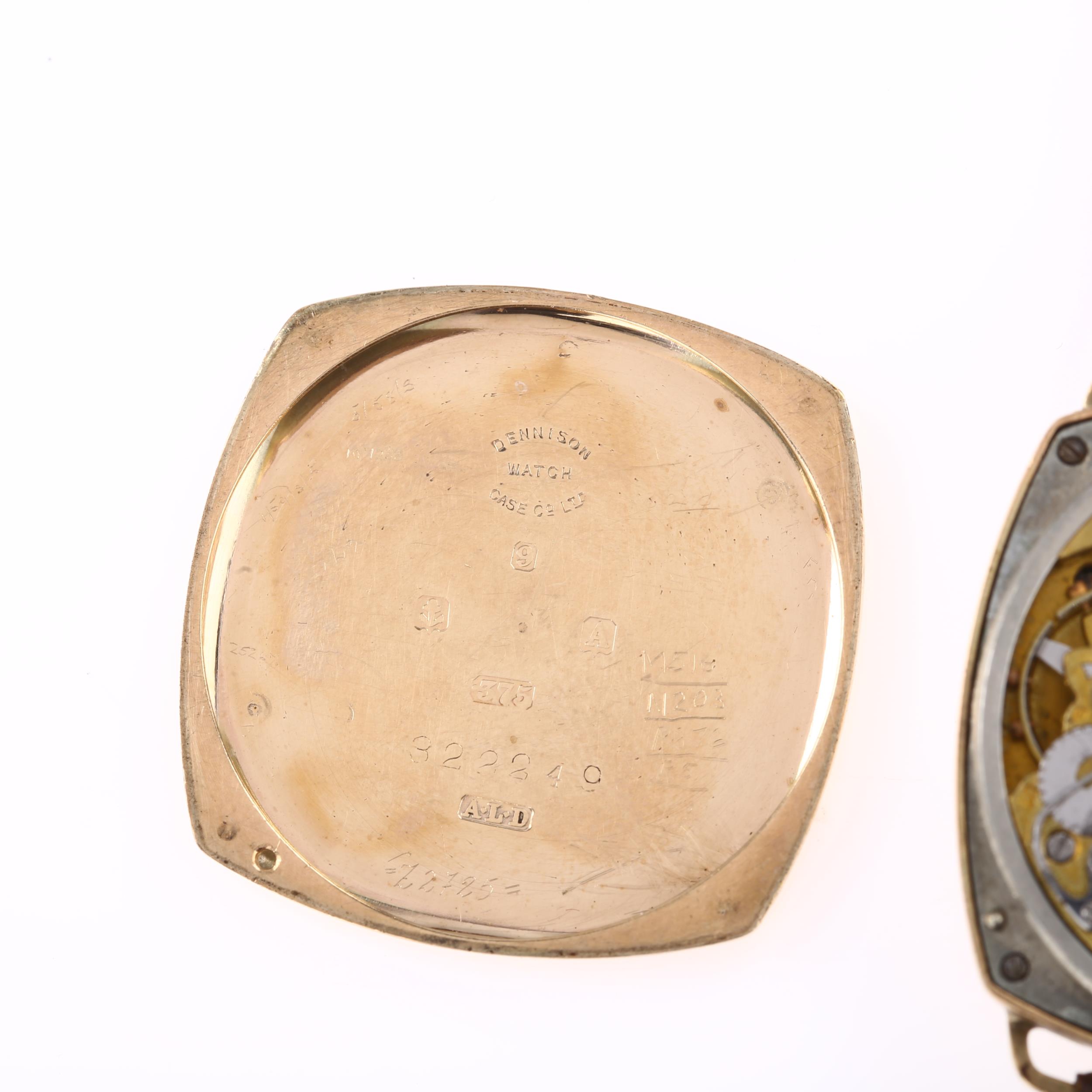 ZENITH - an early 20th century 9ct rose gold cushion cased mechanical wristwatch, circa 1925, - Image 5 of 5