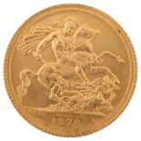 An Elizabeth II 1978 gold full sovereign coin, 7.9g No damage, extremely light wear to high points