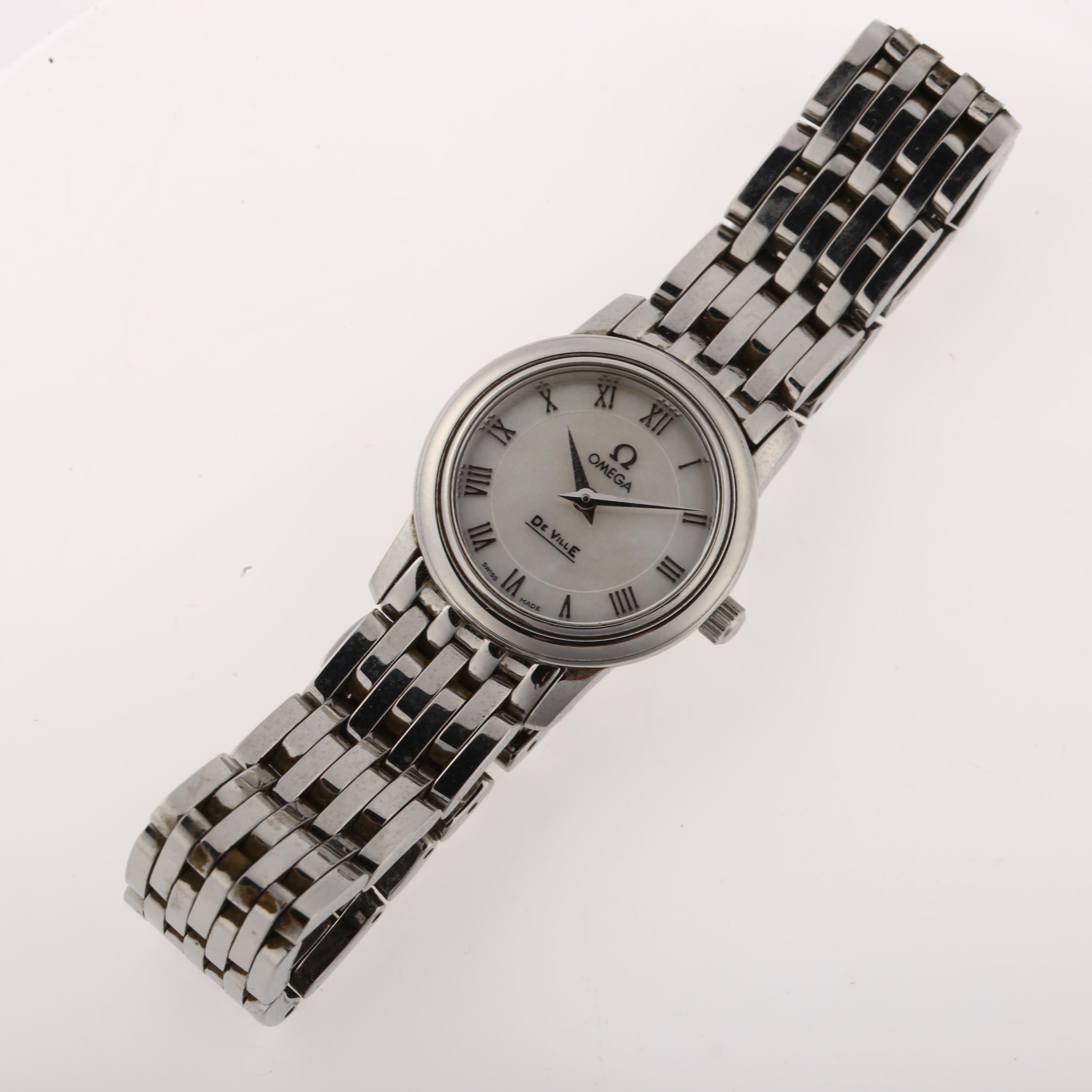 OMEGA - a lady's stainless steel De Ville quartz bracelet watch, ref. 595.1055, circa 2007, mother- - Image 2 of 5