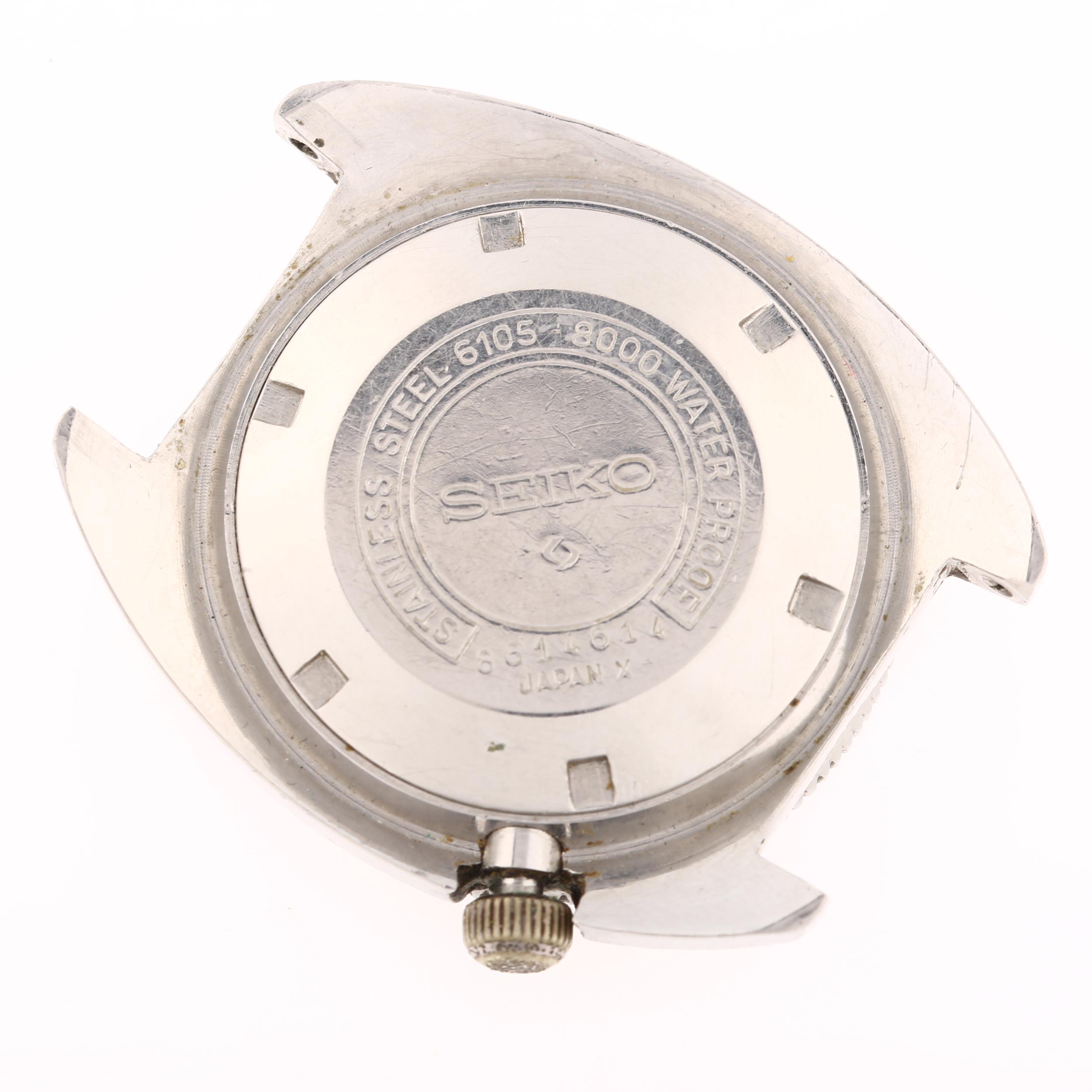 **DESCRIPTION CHANGE** SEIKO - a stainless steel automatic calendar wristwatch head, ref. 6105-8000 - Image 4 of 5