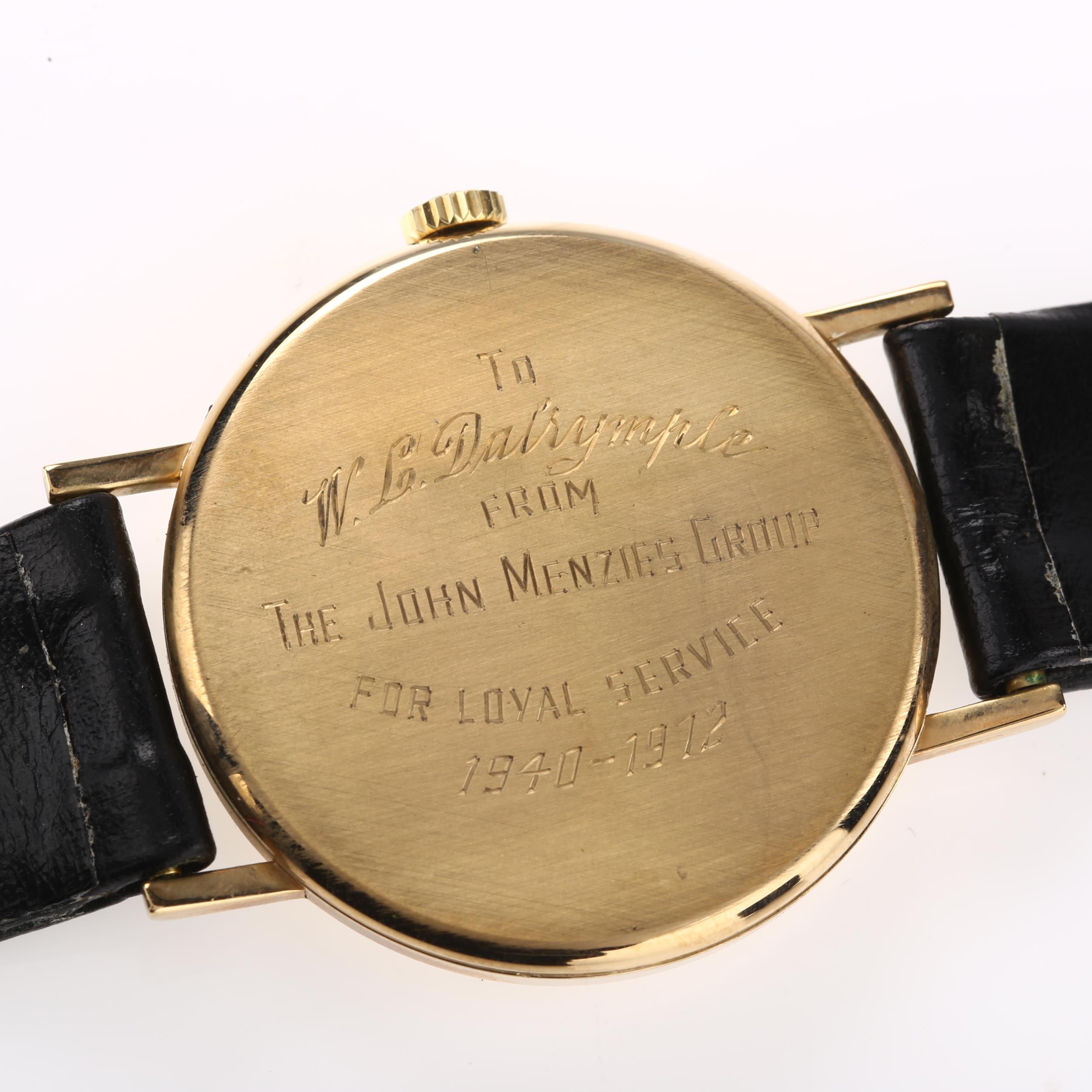 LONGINES - a 9ct gold mechanical wristwatch circa 1972, silvered dial with gilt baton hour markers - Image 4 of 5